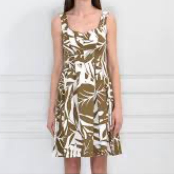 Sisley Dresses & Skirts - SISLEY Boho/ Tropical Print A line Brown/ Ivory Dress